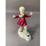 A Royal Worcester figure: January modelled by F.G. Doughty, 16cm high, printed mark in black, no.