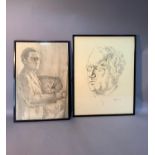 Portrait of Epstein After Jacob Kramer and self portrait Jacob Kramer (lithographs), both with