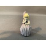A Royal Worcester figure: Hush, 9.25cm high, printed mark in black, dated 1976