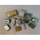 Various base metal vesta cases, match box covers, silver faced Common Prayer book and pencil