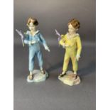 Two Royal Worcester figures: The Parakeet and Parakeet, modelled by F.G. Doughty, 18cm high, printed