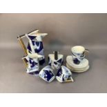 An eleven piece china tea service by Atelier Lesov Porcelaine de Bouhene Delta design comprising a