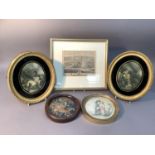 A pair of colour prints after George Morland entitled 'The Dram' and 'The Dipping Well' with verre