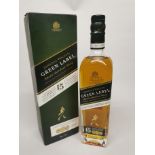 Johnnie Walker Green Label Blended Scotch Whisky, aged 15 yearsm 43%, 700ml, presentation box, one