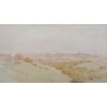 ARR GEORGE SYKES (1938-2000), Huddersfield, landscape with town skyline, watercolour, unsigned,