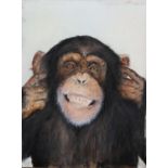 RAPHAEL MACKENZIE SOARES (Brazilian, Contemporary), Study of a chimpanzee, head and shoulders,