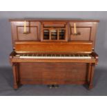 A STEINWAY & SONS UPRIGHT GRAND PIANO Serial No. 154139, mahogany case with brass candle sconces,