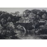 ARR LEONARD R SQUIRREL (1873-1979), Brig O'Gowerie, Deeside, river landscape, black and white