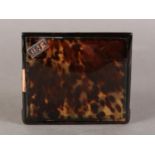 AN EDWARD VII TORTOISESHELL AND GOLD CIGARETTE CASE of rectangular wallet form, hinged in the