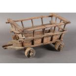 A 19TH CENTURY PINE MODEL OF A CART