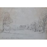 GEORGE SHEPHERD (1770-1842) 'Kensington Palace, July 17 1838', the palace and parkland, pencil