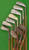 10 x various irons - Gibson Round Mussel back, round backed approaching cleek; Gibson Diamond back