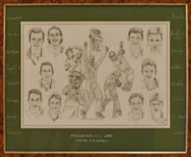 2000 Worcestershire Signed Cricket Print a limited edition by Chris Everton 28/200 signed by the