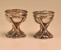 Two Hallmarked Silver Hole in One Type Golf Ball Cups both hallmarked Birmingham, 1953 and 1961,