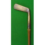 Large heavy brass blade putter c18985 – 4.5” hosel with Belfast stamp mark to the head c/w