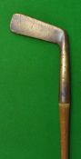 Large heavy brass blade putter c18985 – 4.5” hosel with Belfast stamp mark to the head c/w