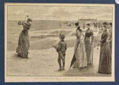 Davis, Lucien (1860-1941) “Golfing On Minchinhampton Common – The Hazard On Ladies Course” –
