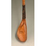 Fine Geo G Bussey “Demon Driver” Patent longnose golden fruit wood scare neck unused brassie spoon –