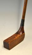 Scarce Read Wood USA Patent pending rectangular wooden head putter with brass sole insert stamped