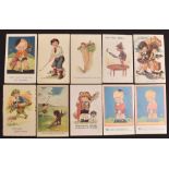 Selection of mixed child humour golfing postcards (17) – incl designs by Tully, Tempest Maurice, A