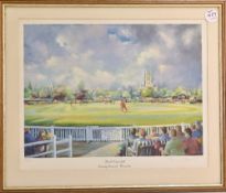 World Cup 1999 County Ground Worcester Cricket Print signed by the artist Jocelyn Galsworthy limited