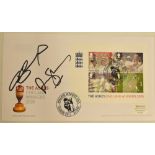 Freddie Flintoff Signed 2005 The Ashes Cricket First Day Cover ‘England Winners’ signed in ink to