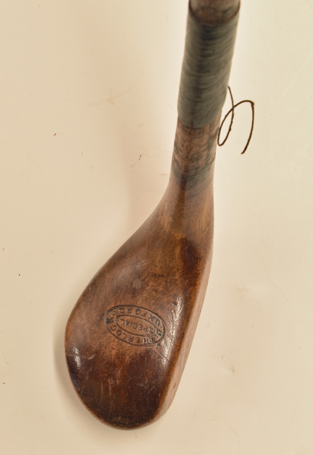 J Sherlock Oxford “Special” Sunday golf scare head walking stick - with good clear makers oval stamp - Image 2 of 2