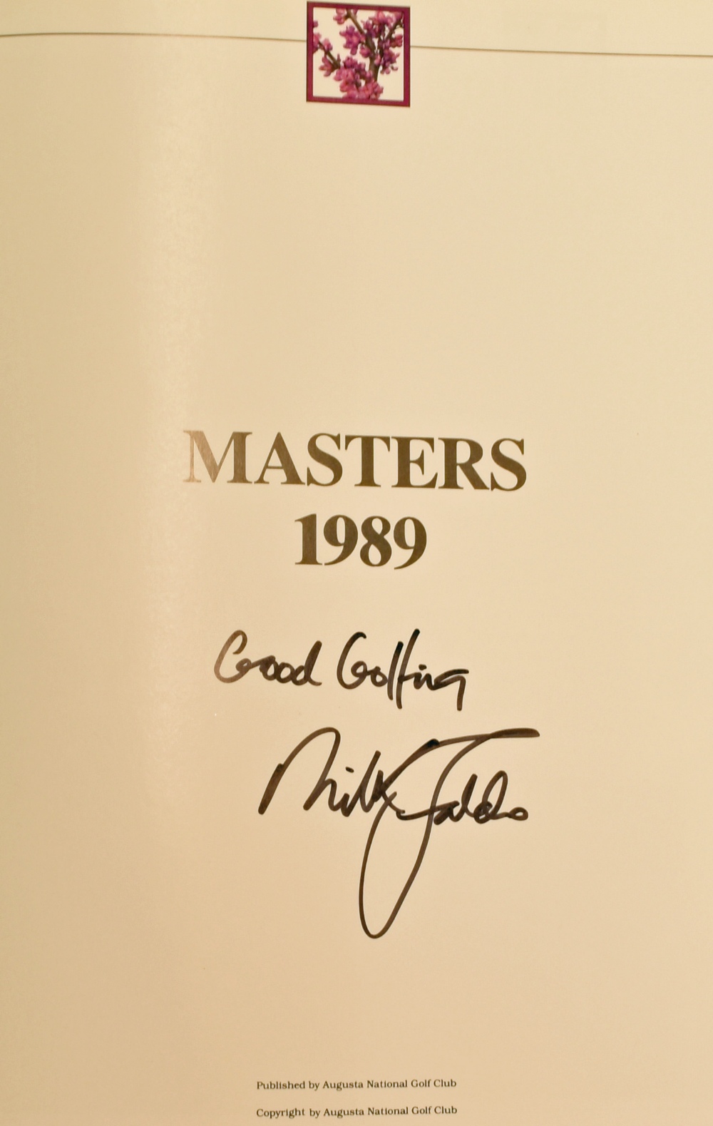 Masters Golf Annual 1989 - signed by the winner Nick Faldo - in the original green leather and - Image 2 of 2