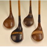 3x assorted good medium size playable fairway woods and driver (4) – J H Taylor Autograph “Paraga”
