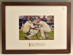 The Spirit of Cricket Andrew Flintoff and Brett Lee Ashes Series 2005 Photograph depicts Flintoff