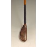 R Forgan St Andrews late longnose scare neck persimmon putter – showing 3x three screws to the