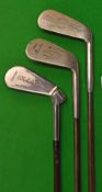 3x classic golf clubs – fine Hole in One adjustable golf club; a Tom Morris mashie stamped with