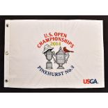 2014 Official US Open Golf Championship white pin flag - played at Pinehurst No.2 won by Martin