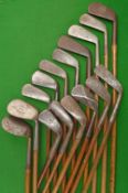 16x interesting assorted irons covering a range from cleeks to a niblicks by various Scottish makers