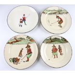 3x Royal Doulton Golfers Series Ware Plates – decorated with Crombie style golf figures and