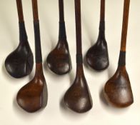 6x Assorted sized socket Head Woods to incl an Anderson St Andrews brassie, a spoon by W Wallis,