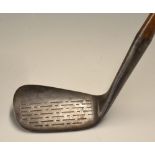 Rare Walter Pederson Patent Pending Mashie Niblick flanged sole No2 mashie niblick, with convex face