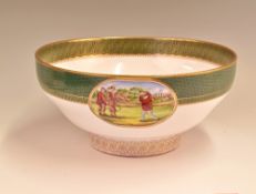 Spode Ceramic Limited Edition ‘Royal St Georges’ Hand Painted Golf Series Fruit Bowl with painted