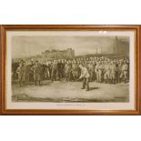 Michael Brown - “Open Golf Championship St Andrews 1895” showing J H Taylor approaching the 1st