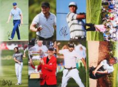 Collection of Golf Winners and Players signed large colour photographs (8) – Eddie Pepperell, Oliver