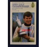 1988 Official Open Golf Championship signed programme - played at Royal Lytham and signed