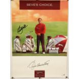 Seve Ballesteros signed Slazenger Golf poster - some slight wear and minor creases to the edges