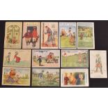 Collection of assorted golfing postcards (22) – mostly humour related incl Lederer, Lawson Wood, Reg