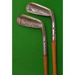 2x Maxwell goose neck flanged blade putters – one stamped St Andrews Golf Co and the other with