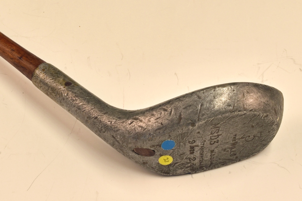 Standard Golf Co Mills MSD 3 Model well lofted alloy wood – good hosel, original hide grip - well - Image 3 of 3