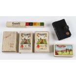 Golfing Gaming Selection to incl Foursome Tobacco playing cards in book style case, 3x packs Kargo