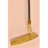 1997 David Llewellyn Karsten Gold Plated Ping Anser Putter appears unused and inscribed ‘David