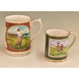 2x Ceramic Golfing Scene Tankards – Spode Antique Golfing Scenes of early golfer’s taken from a 19th