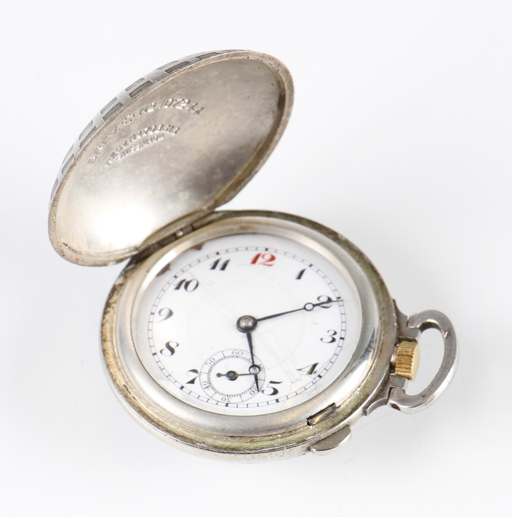 Dunlop silver plated square mesh golf ball pocket watch - with enamel inlay “Dunlop No. 2” to the - Image 2 of 2