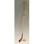 Fine handmade half size replica 19th c Longnose play club – fitted with hide grip and stamped with